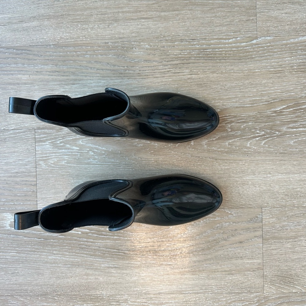 Black Patent Leather Ankle Boots